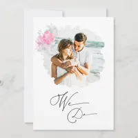 ~* Flower Couple PHOTO RSVP + QR  AR6 Wedding Inv Invitation