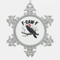 F-Caw-F Essential Creative Casual Snowflake Pewter Christmas Ornament