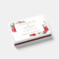 Poinsettias Holly Christmas Holidays Wedding Matchboxes