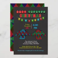 Ugly Argyle Sweater Christmas and Lights Invitation