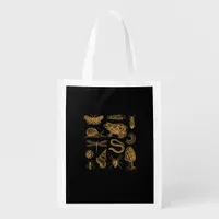 Frog Mushroom Moth Vintage Lover Goblincore Aesthe Grocery Bag