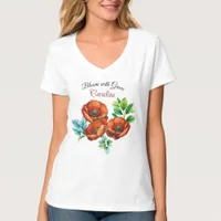 Sublime Watercolor Red Poppies Happy Retirement T-Shirt