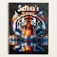 Reflection of Tiger Drinking Water Personalized Planner