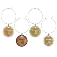 Peace & Joy, Gold Wine Charm