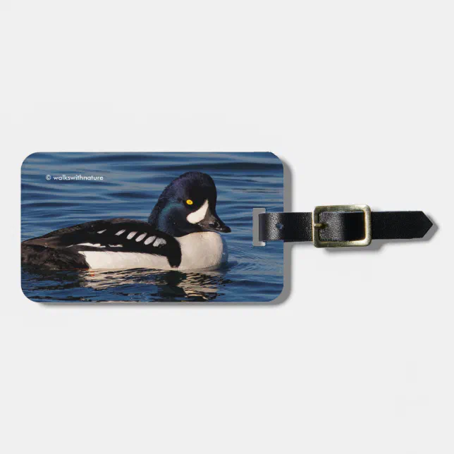 Profile of a Barrow's Goldeneye Luggage Tag