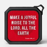 Make a Joyful Noise Bible Quote Modern Bright Red Bluetooth Speaker