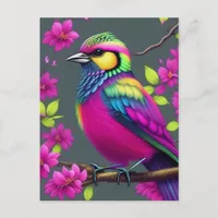 Colorful Surreal Bird Postcard