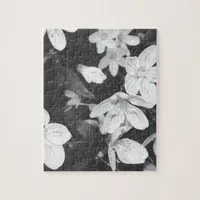Wildflowers Black and White Jigsaw Puzzle