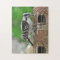 Cute Woodpecker at Birdfeeder Jigsaw Puzzle