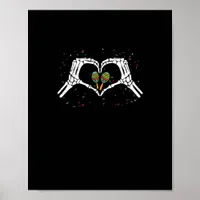 Skeleton Hand Heart Maracas Cinco De Mayo Mexican  Poster