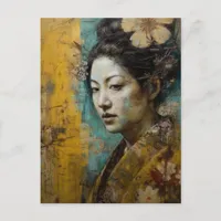 Gorgeous Japanese Woman Collage Postcard