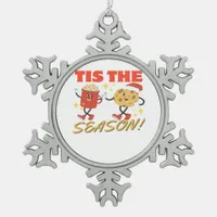 Tis The Season Christmas Retro Characters Snowflake Pewter Christmas Ornament