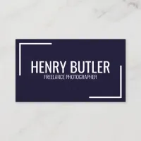 Navy Modern Simple Minimalist Professional Plain Business Card