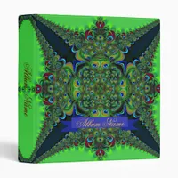 Peacock Lace Geometric Mandala Album 3 Ring Binder