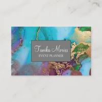 Elegant Abstract Art With Gold Details Business Card