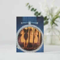 Woman in a Watch Surreal Collage Postcard