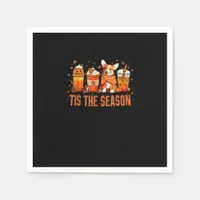 Tis Season Pumpkin Spice Latte Halloween Fall Coff Napkins