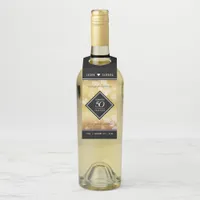 Elegant 50th Golden Wedding Anniversary Bottle Hanger Tag