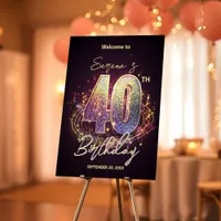 Sparkling Disco Dance 40th Birthday Celebration Foam Board