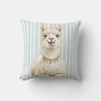Watercolor Llama Farm Animal Pillow Cover