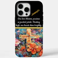 Colorful Flowers Around a Cross iPhone 16 Pro Max Case