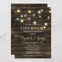 Rustic Chic Barn Wood I Do BBQ Couples Shower Invitation