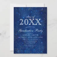 Watercolor Galaxy Space Stars Graduation Invitation