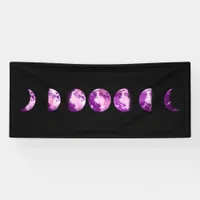** Lunar Wax Wan Full Purple Violet  Moon Phases   Banner