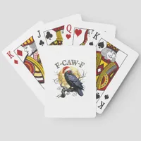 Funny Crow F-Caw-F Bird Gothic Christmas Santa Hat Poker Cards