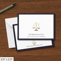 Attorney Note Cards Justice Scales