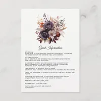 Plum, Gray, Copper and Dusty Rose Floral Wedding Enclosure Card