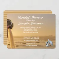 Bride on Sunset Beach Bridal Shower Invitation