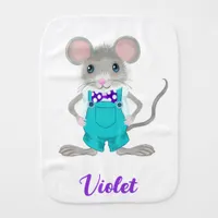 Cute and elegant little mouse baby burp cloth