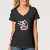 An adorable axolotl eating pizza T-Shirt