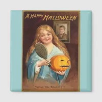 Halloween Vintage Lady With Mirror Magnet