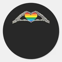 Bone Hands Heart Active Modern Aesthetic Classic Round Sticker