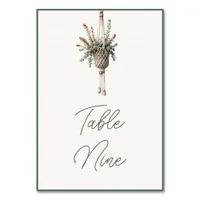 Succulents: Boho Chic Botanical Greenery Plant Table Number