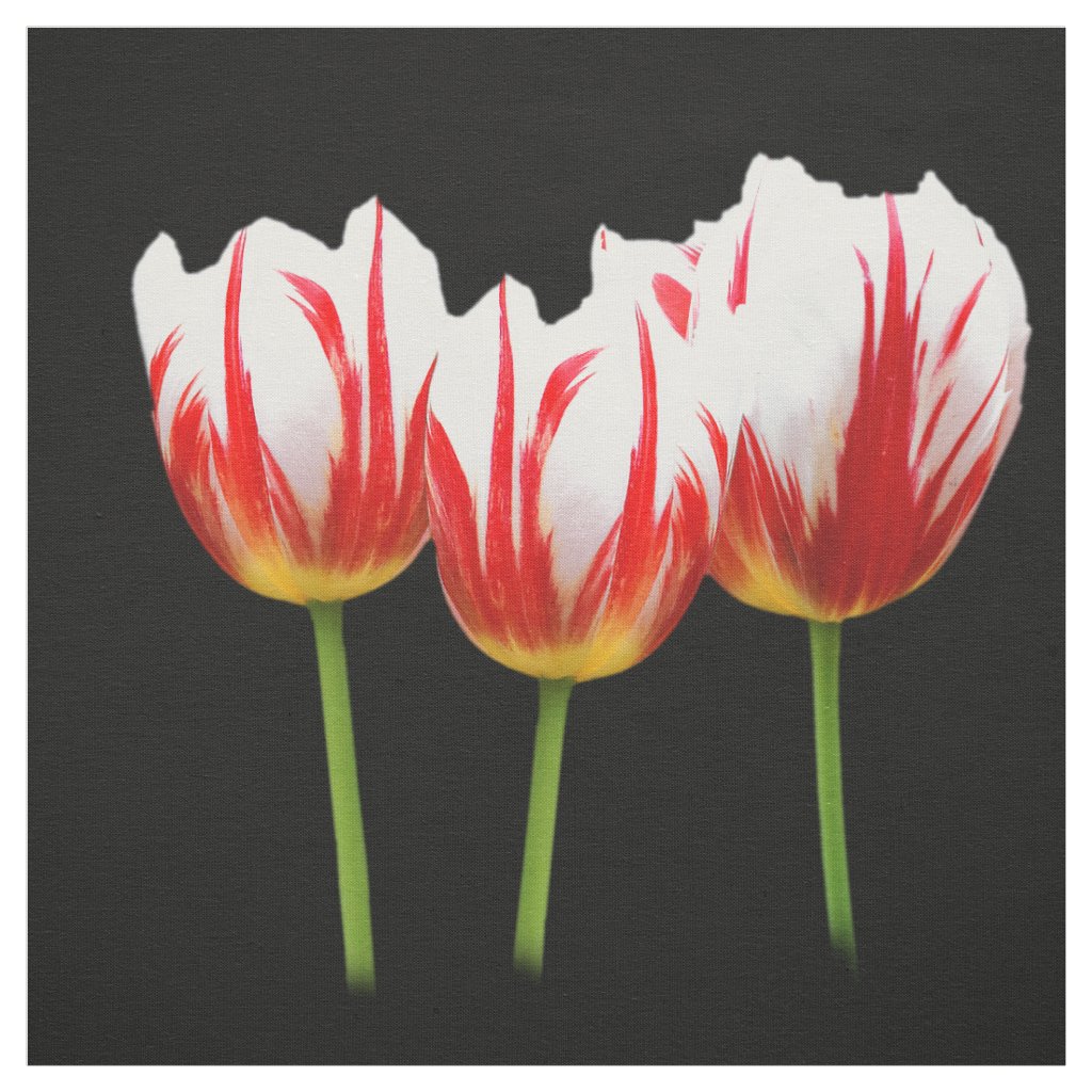 Elegant Maple Leaf Tulips Fabric