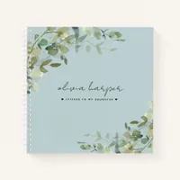 Dusty Blue Botanical Letters to Daughter Journal