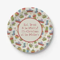 Cute, Colorful Christmas Gifts Paper Plate