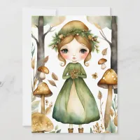 Woodland  Garland Fairy Flat Announcement Card