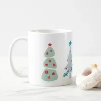 Cute Christmas trees doodle Coffee Mug