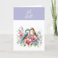 Abstract Floral Botanical Bird Get Well Card