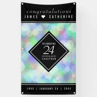 Elegant 24th Opal Wedding Anniversary Celebration Banner