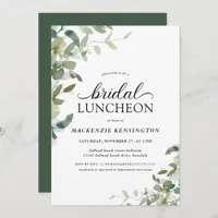 Elegant Greenery Botanical Bridal Luncheon Invitation