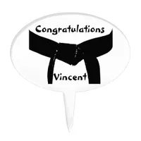 Martial Arts Black Belt Congratulations Cake Pick