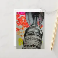 1939 Whisky Bottled in Bond Mixed Media Collage Postcard
