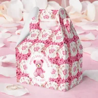 Cute Crocheted Teddy Bear Girl's Baby Shower Favor Boxes
