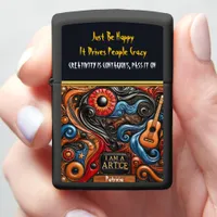 Vibrant Artwork with Striking Eye Detail Zippo Lighter