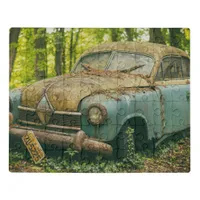 Abandoned Car in the Woods Jigsaw Puzzle